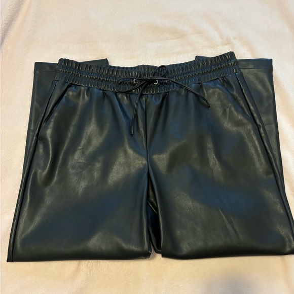 Like New Loft Faux Leather Straight Leg Jogger Pants - Size XL - Picture 4 of 7